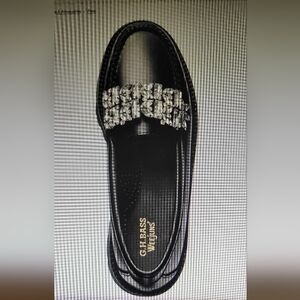 NEW G.H. Bass & Co. Black Crystal-Embellished Women's Loafers